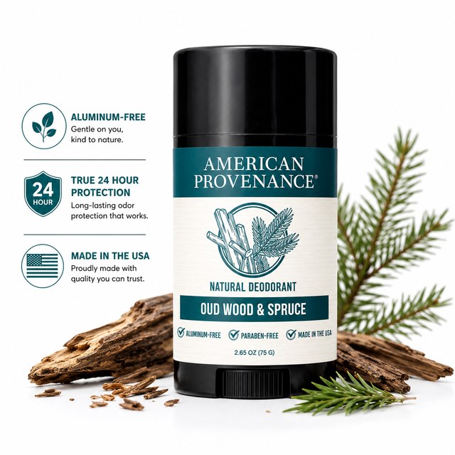 American Provenance Oud Wood & Spruce natural deodorant