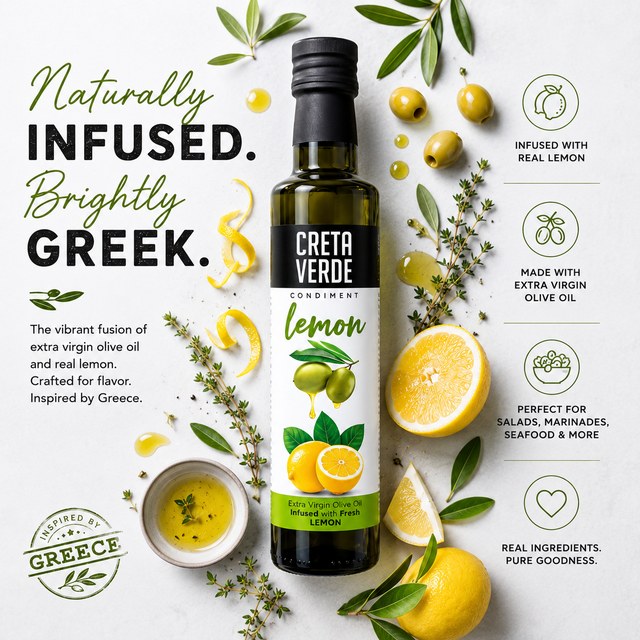 Creta Verde lemon-infused extra virgin olive oil