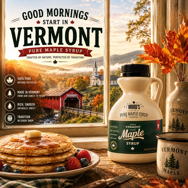 Wood's Vermont pure maple syrup
